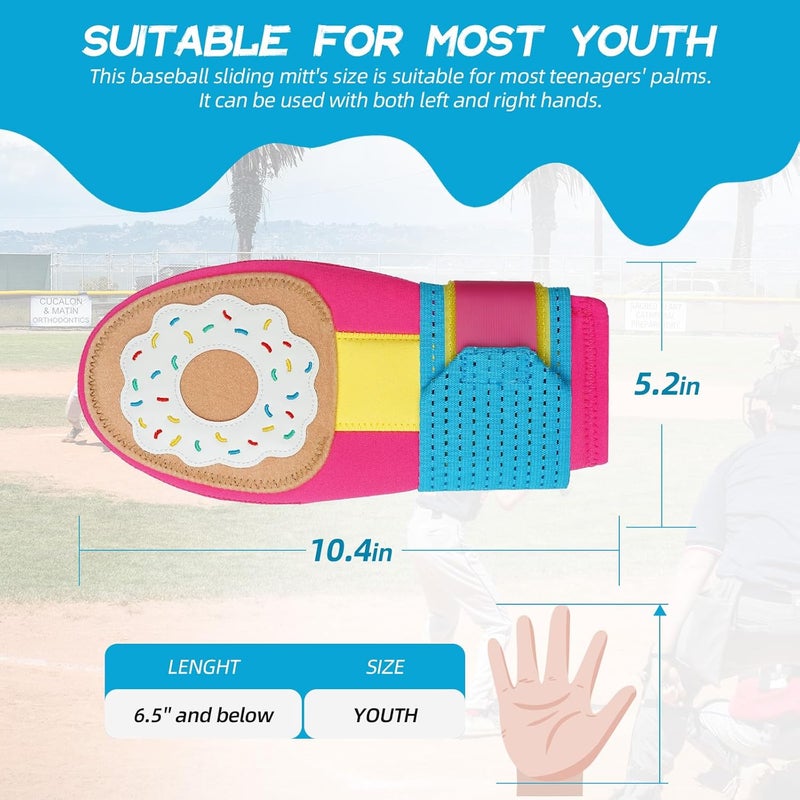 Big Crazy Sliding Mitt, Baseball Softball Sliding Glove for Youth Kid, Hand Protection for Left & Right Hands, Flexible Breathable Durable, Funny Design Ice Cream, Joker Smile, Coconut Tree - Image 3
